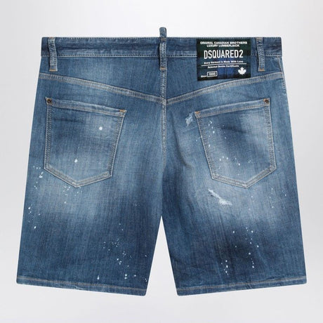 DSQUARED2 Denim Bermuda Shorts with Wear and Tear for Men - SS25