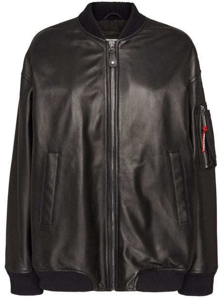 DSQUARED2 Oversize Women's Leather Bomber Jacket