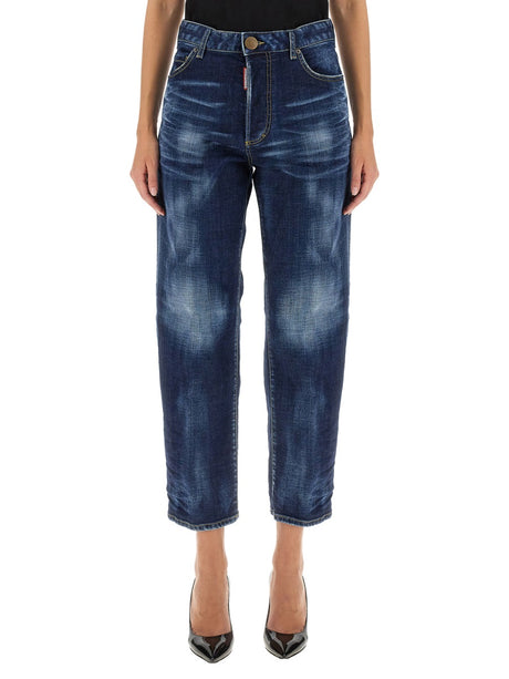 DSQUARED2 Cropped Women's Jeans with Button Closure