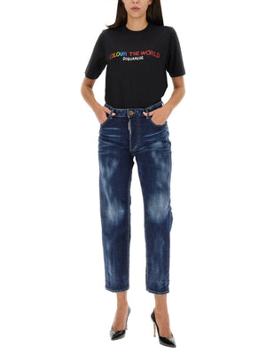 DSQUARED2 Cropped Women's Jeans with Button Closure