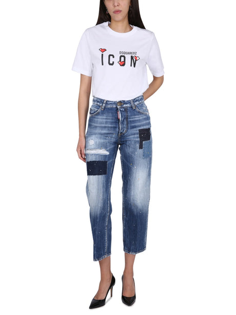 DSQUARED2 Innovative Button Closure Jeans for Women