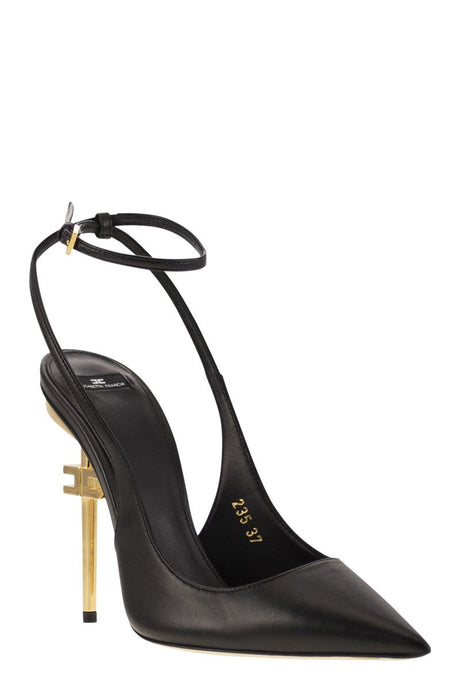 ELISABETTA FRANCHI Pointed-Toe Slingback Sandals with Sculpted Heel - 10.5 cm