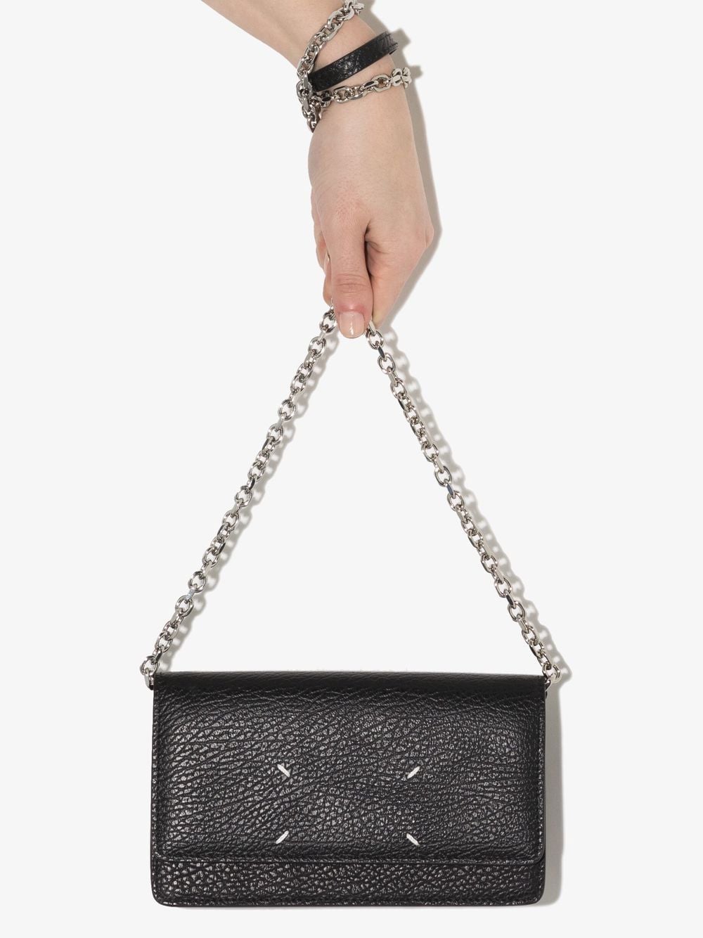 MAISON MARGIELA Mini Leather Wallet on Chain with Four-Stitch Detail