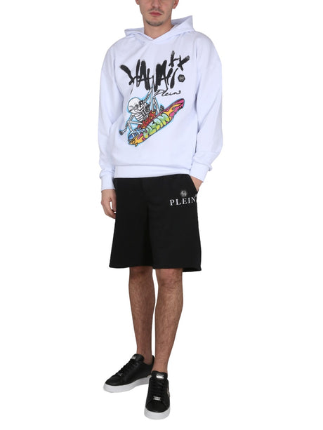 PHILIPP PLEIN Hoodie with Hooded Neckline and Front Logo