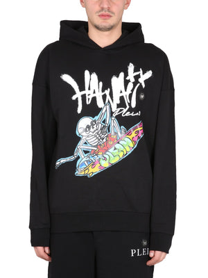 PHILIPP PLEIN Hoodie with Hooded Neckline and Front Logo