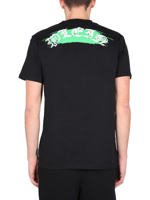 PHILIPP PLEIN Men's Crewneck T-Shirt with Front Logo Print