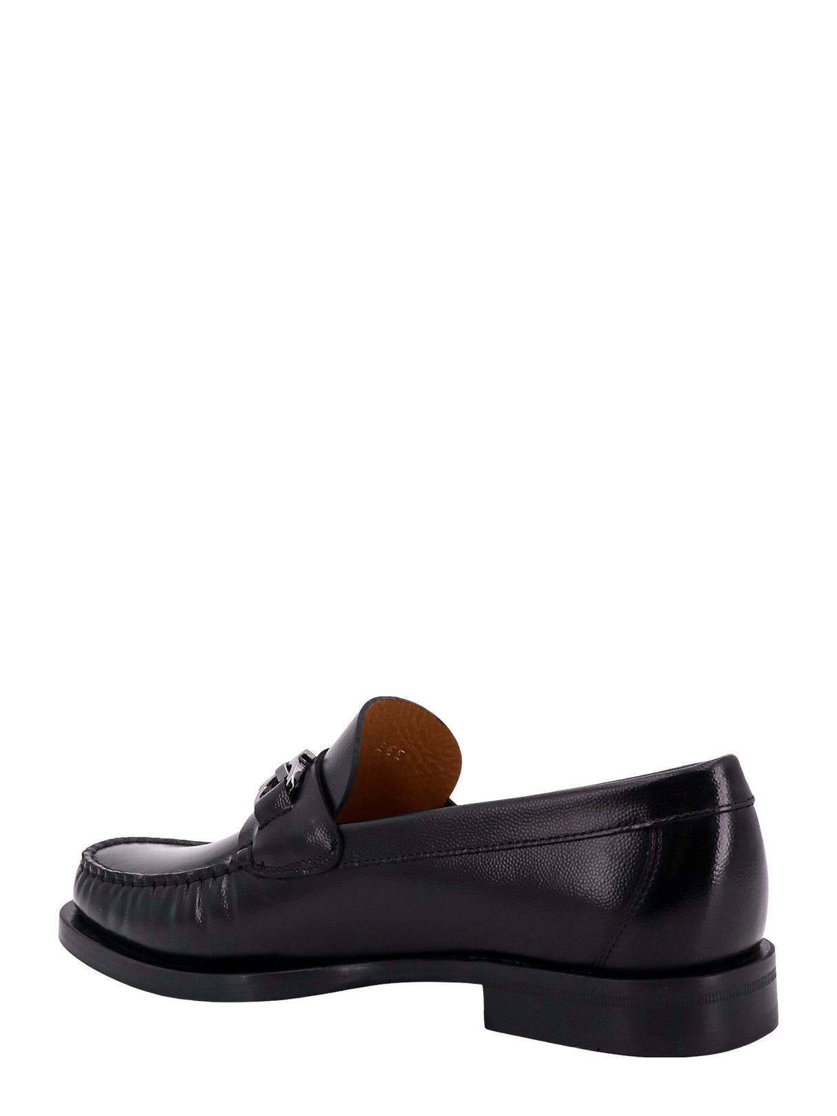 Ferragamo Leather Loafer with Elegant Metal Detail