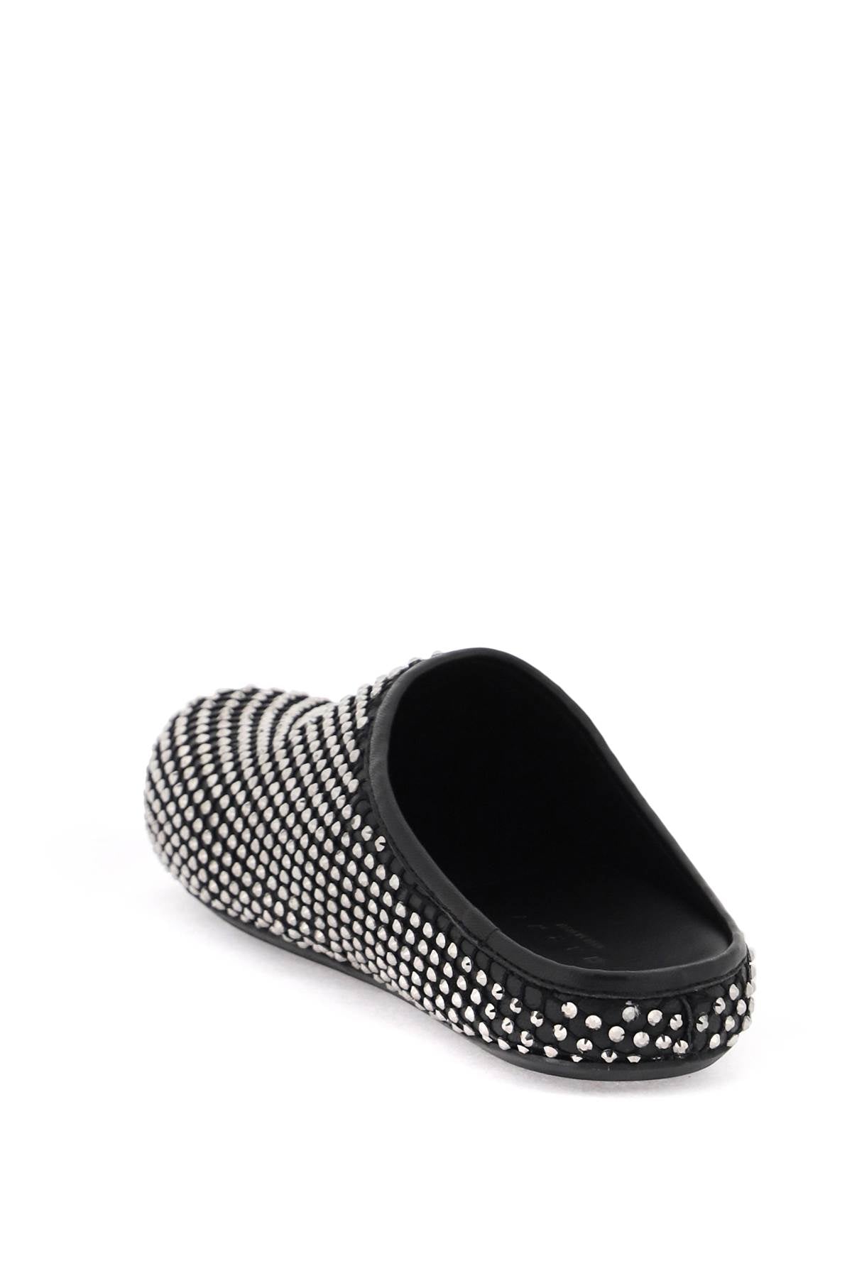 MARNI Mini Leather Fussbett Clogs with Rhinestones