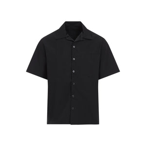 PRADA Oversized Short Sleeve Cotton Blend Shirt