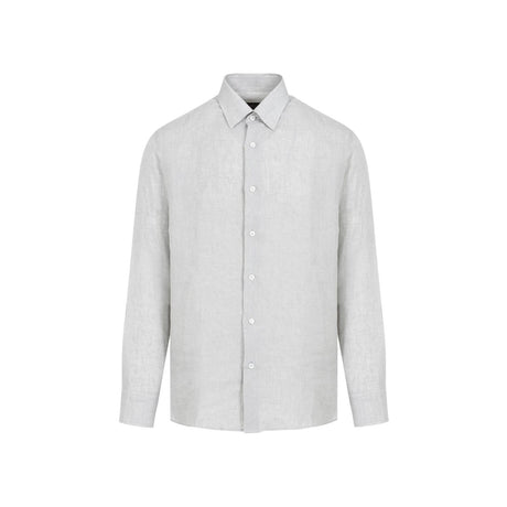 BRIONI Grey Linen Shirt for Men - SS24 Collection