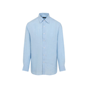 BRIONI Grey Linen Shirt for Men - SS24 Collection