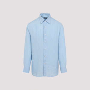 BRIONI Grey Linen Shirt for Men - SS24 Collection