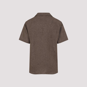 BRIONI Regular Fit Mini Sleeve Linen Shirt