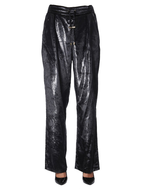 BALMAIN Chic Wide-Leg Velvet Lurex Pants