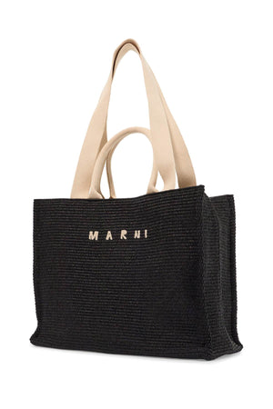 MARNI Large Raffia Effect Tote Handbag