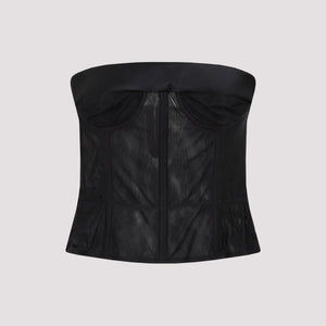 MAISON MARGIELA Fitted Mesh Bustier Top for Women - Elegant and Edgy