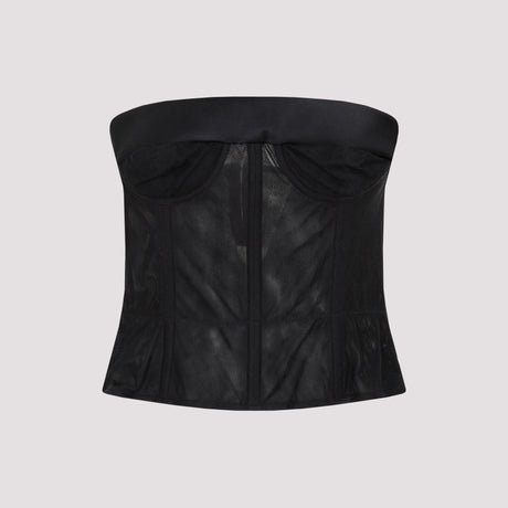 MAISON MARGIELA Fitted Mesh Bustier Top for Women - Elegant and Edgy