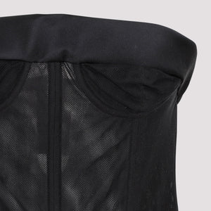 MAISON MARGIELA Fitted Mesh Bustier Top for Women - Elegant and Edgy