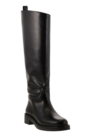 STUART WEITZMAN Celia Mini Leather Boot with Lightweight Heel