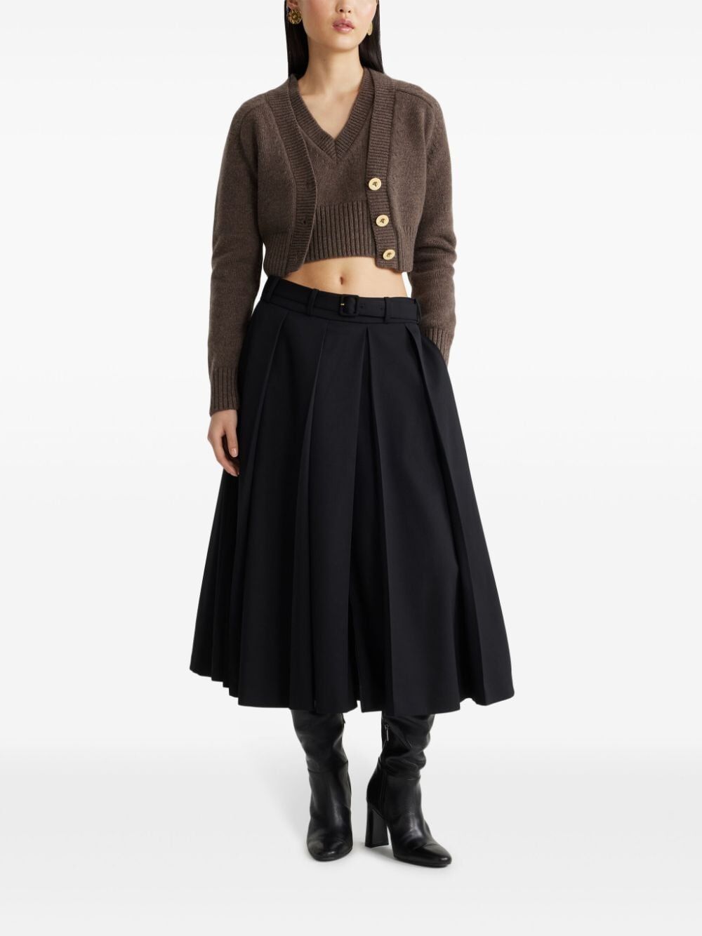 PATOU Signature Pleated Midi Skirt