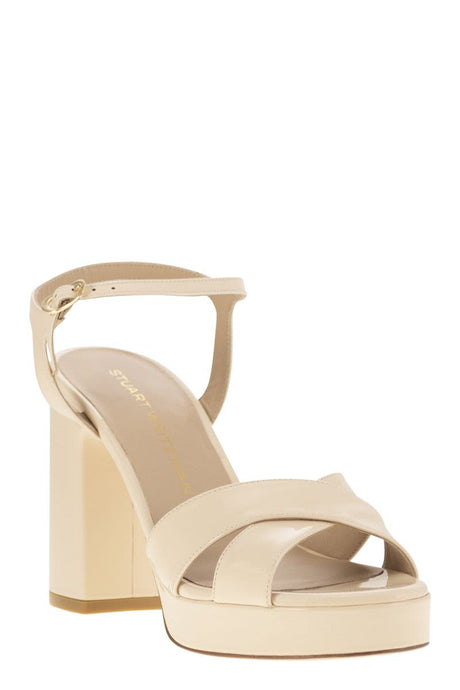 STUART WEITZMAN Dayna Leather Platform Sandal - 110mm Block Heel