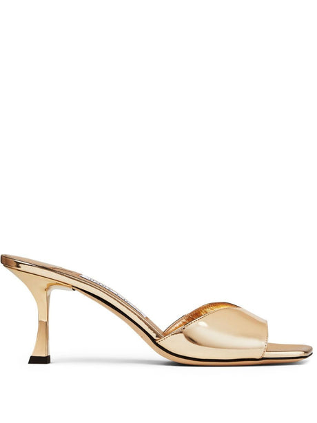 JIMMY CHOO Metallic Leather Sky 70 Sandals for Women