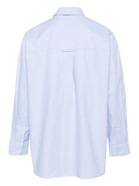 STUDIO NICHOLSON Light Blue Ruskin Shirt for Men - Straight Cut