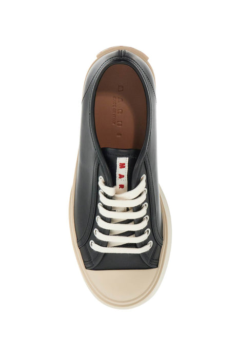 MARNI Oversized Leather Sneakers in Classic Black