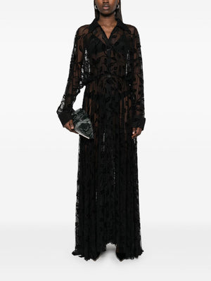 NORMA KAMALI Oversized Semi-Sheer Long Sleeve Shirt