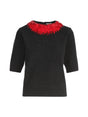 DRIES VAN NOTEN Embroidered Crew Neck Short Sleeve Sweater