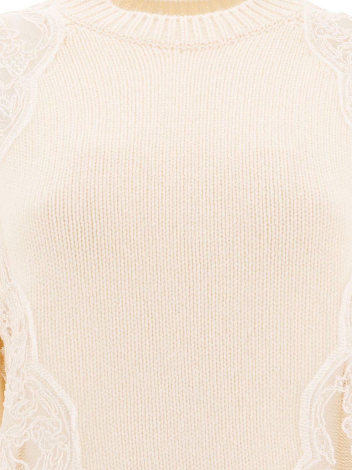 ELIE SAAB Sweater with Lace Inserts - Regular Fit