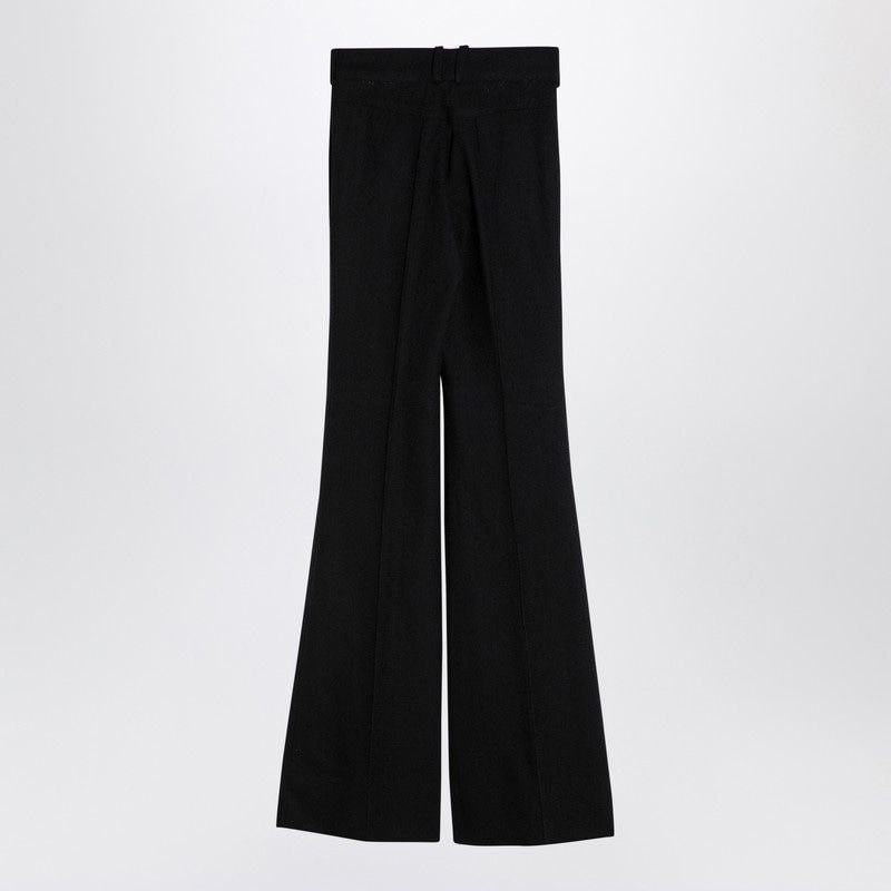 PATOU Wool Blend Bell-Bottom Trousers - High Rise Design