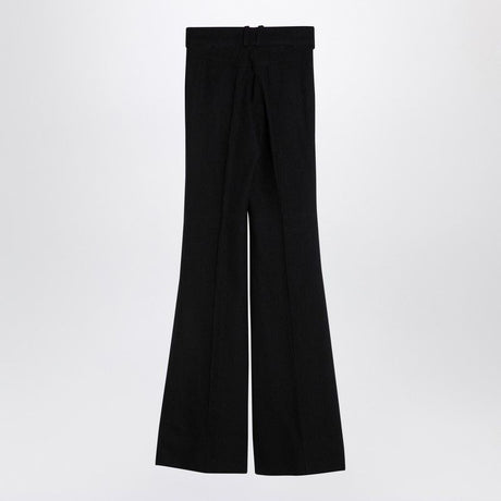 PATOU Wool Blend Bell-Bottom Trousers - High Rise Design