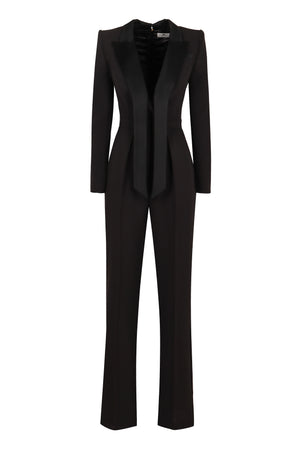 ELISABETTA FRANCHI Elegant Flared Hem Crepe Jumpsuit