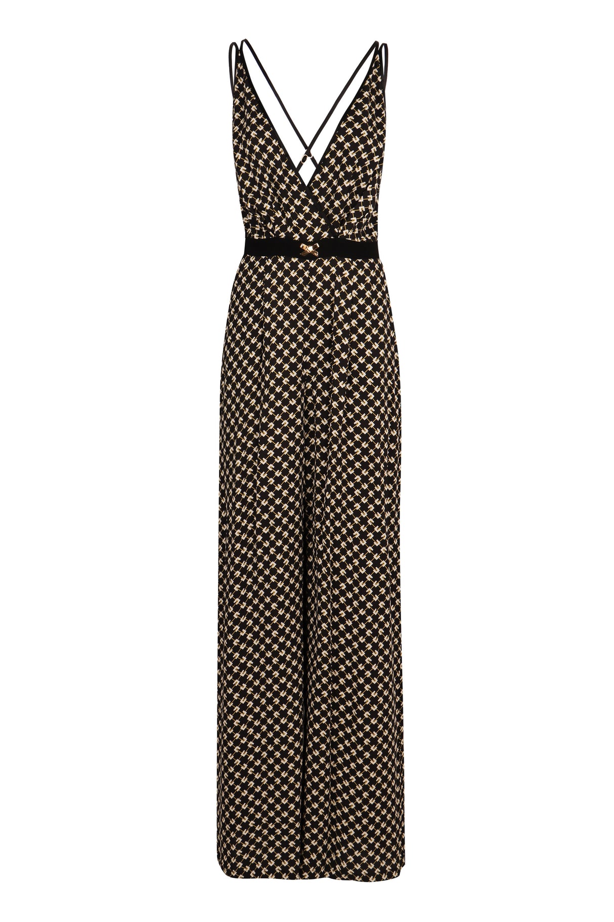 ELISABETTA FRANCHI Chic V-Neck Vision Jumpsuit