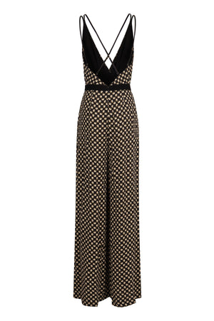 ELISABETTA FRANCHI Chic V-Neck Vision Jumpsuit