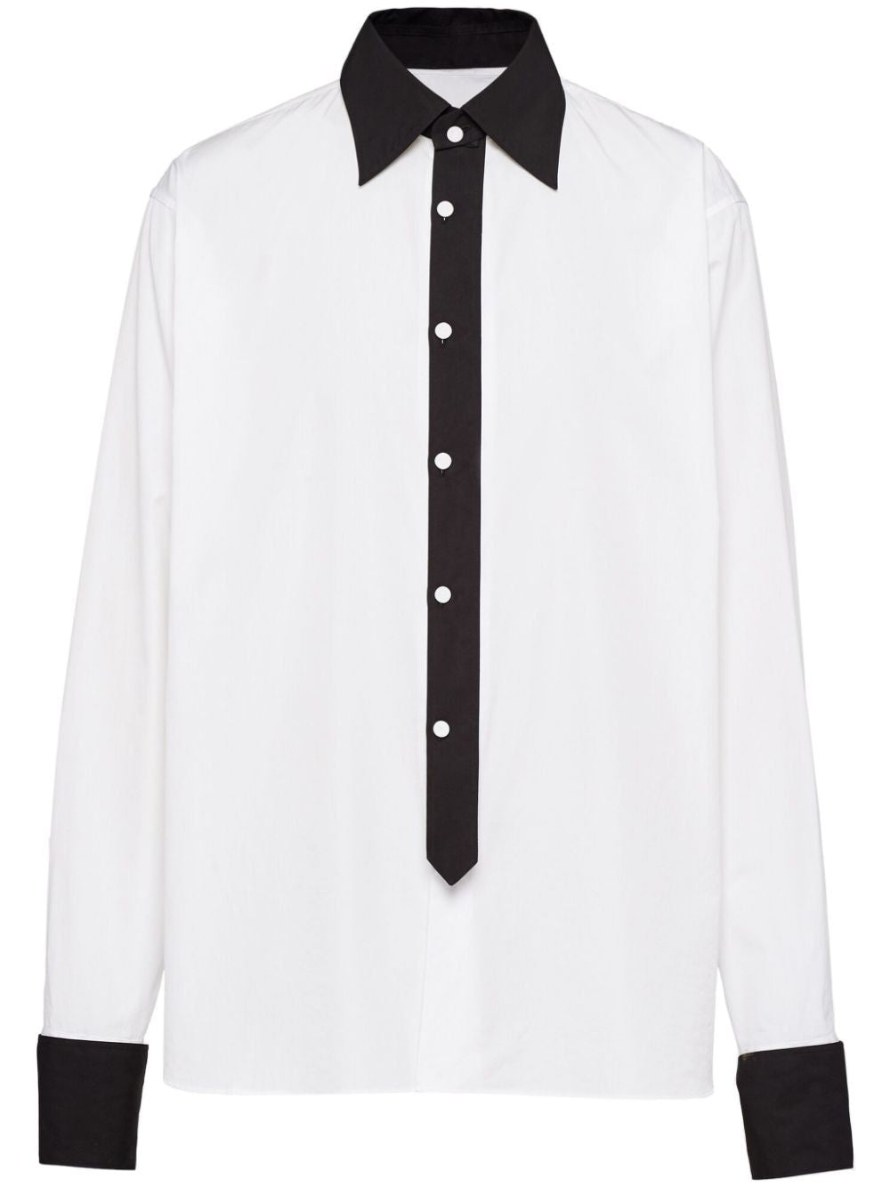 PRADA Men's White Cotton Shirt from SS24 Collection