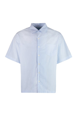 PRADA Men's Striped Mini Shirt with Front Pocket