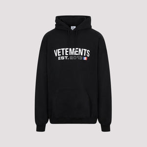 VETEMENTS 23FWメンズ用ブラックフーディー