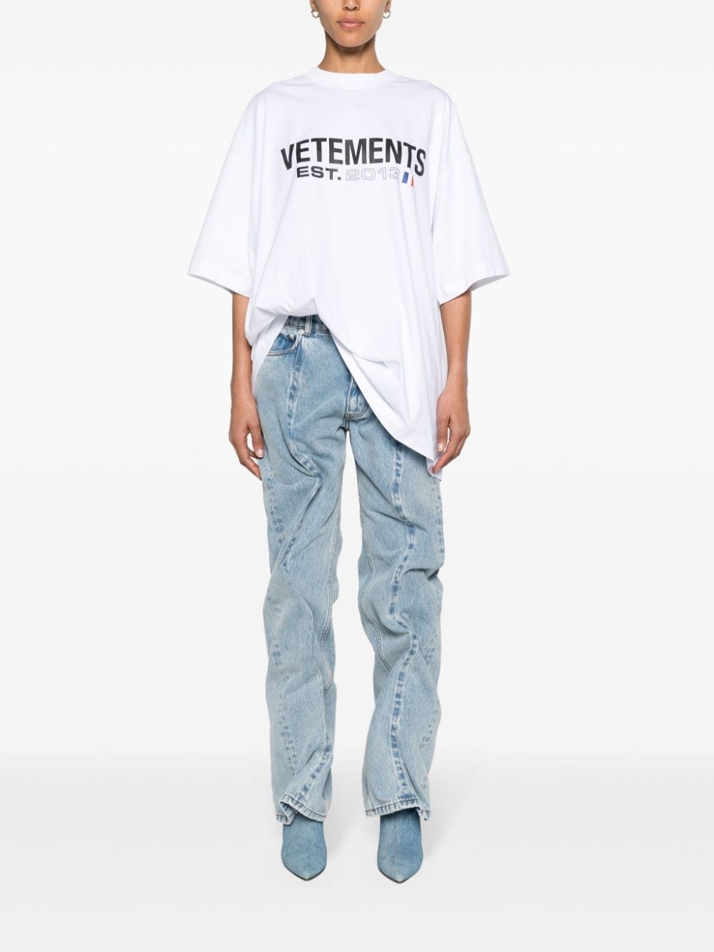 VETEMENTS 白コットンロゴTシャツ（女性用）