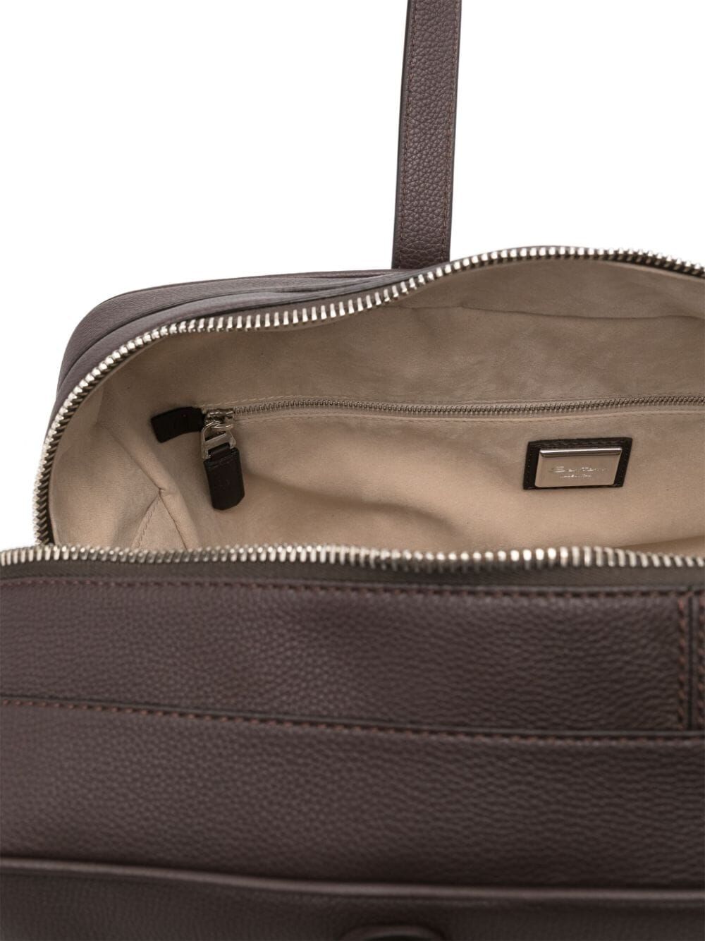 SANTONI Luxury 24-Hour Leather Briefcase for Men