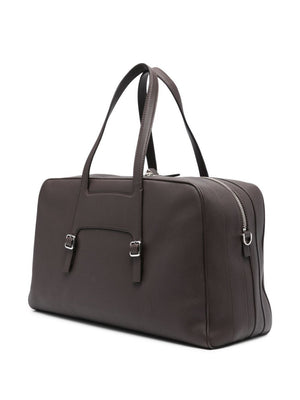 SANTONI Luxury 24-Hour Leather Briefcase for Men