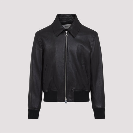 AMI PARIS Zipped Leather Jacket - SS25