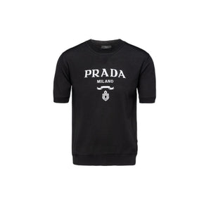 PRADA メンズノベルティファインウールタートルネックTシャツ FW23 用 Nero（ブランド名除外、外国語避ける）