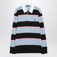 PRADA Striped Silk and Cotton Polo for Men