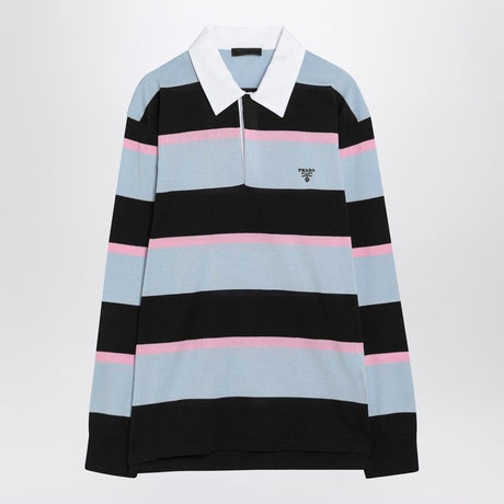 PRADA Striped Silk and Cotton Polo for Men