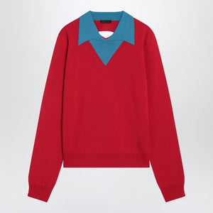 PRADA Men's Virgin Wool Sweater with Triangle Cut-Out