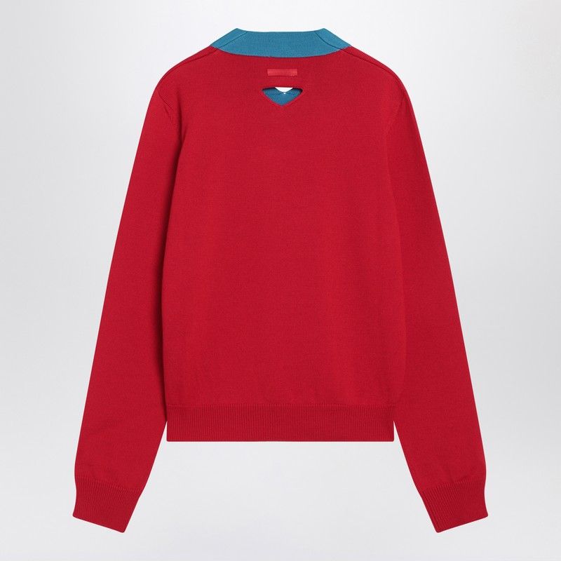 PRADA Men's Virgin Wool Sweater with Triangle Cut-Out