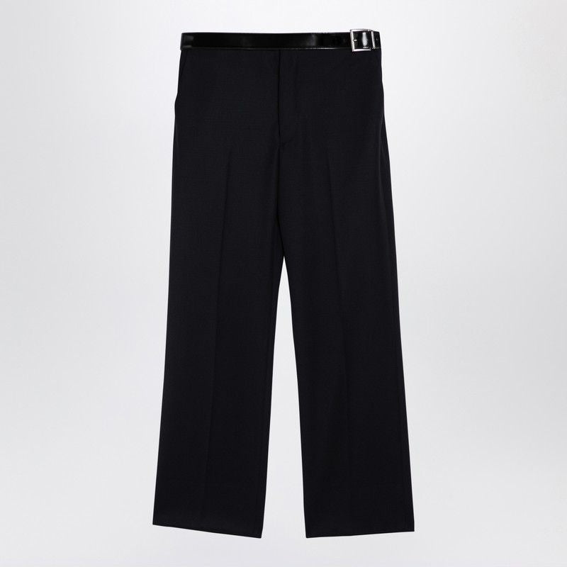 PRADA Tailored Wool Trousers with Logo Belt for Men