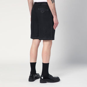 PRADA Linen Bermuda Shorts for Men - SS25